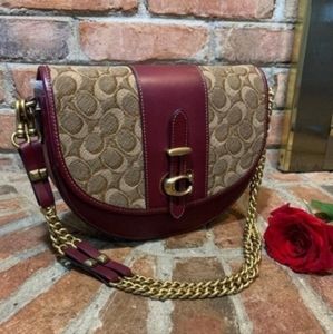 COACH BAG 47928 SADDLE SIGNATURE RARE PURSE LEATHER HANDBAG